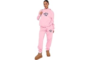 B&S TRENDZ Womens Kids Regular Fit Print Hoodie Sweatshirt Tracksuit 2 Piece Set Long Sleeve Hooded Jumpers and Jogger Casual Stylish Active Hoody Trouser Loungewear Outfit In UK Sizes 5-13Years & S-XXL