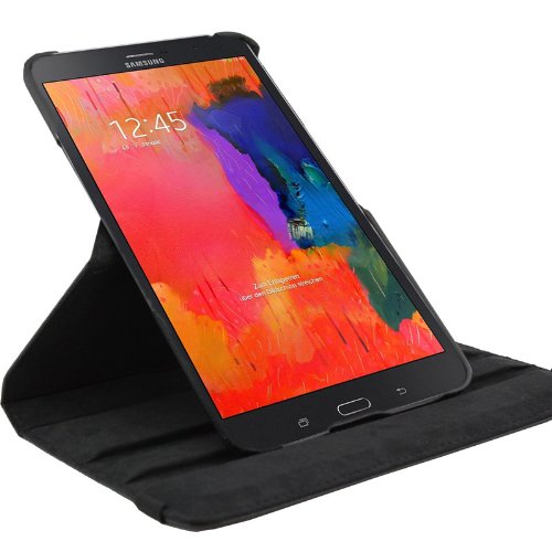 Mondpalast ® 360 drehen schwarz Tasche Hülle & Stift + Folie Für Samsung Galaxy tab pro 8.4 8.4″ SM-T320 T320 T321 T325 - 2