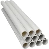 Jandei - Pack of 10 Rigid PVC Cable Tubes White Length 1 Metre Diameter 20 mm Cable Sleeve
