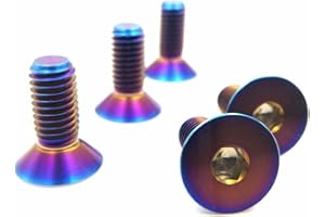 RISON-Titanium Bulloni a Testa Svasata in Titanio GR5 M6x1.0x15mm, Viti a Testa Piatta con Esagono Incassato, Viti a Testa Brugola Bullone Meccanico Viti Filettate per Bicicletta, MTB, 5 Pezzi