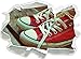 Produktbild Stil.Zeit rote Converse Chucks, Papier 3D-Wandsticker Format: 62x45 cm Wanddekoration 3D-Wandaufkleber Wandtattoo