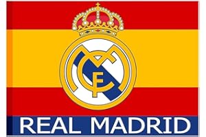 JYC CREATIVE Bandera Gorro Bufanda Oficiales de Equipos de Fútbol, Equipación Oficial Fútbol, Regalo de Equipo de Equipación (FR/ES, Letras, Talla única, Bandera, RMadrid)