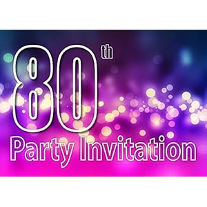 🎂 80th Theme Birthday Party Einladungen Einladungen Kinder Erwachsene Männer / Frauen 🎂