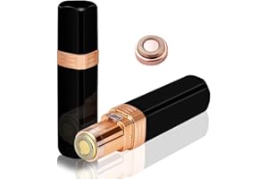 JYPS Narzędzie do usuwanie włosów z twarzy dla kobiet; usuwanie włosów; bezbolesne golenie dla kobiet; mini depilator damski; elektryczny trymer z wymienną końcówką do usuwania włosów; szczoteczka do czyszczenia i wbudowane światełko (czarny)