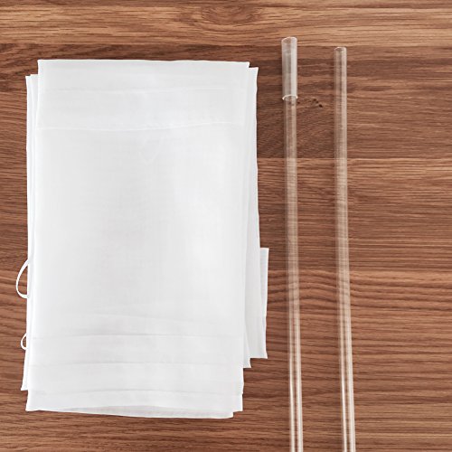 KOU-DECO Raffrollo Weiß Voile Transparent Gardinen Mit U-Haken 1er-Pack Vorhang (B*H 80*130cm, Weiß) - 3