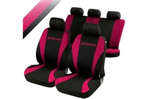 rmg-distribuzione R03-S0402 Coprisedili Auto compatibili con LAND ROVER DISCOVERY SPORT (2015 - in poi), Colore Nero Rosa in Poliestere 3mm