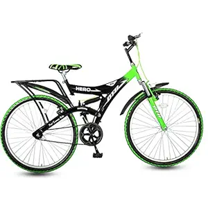 Hero Ranger DTB Steel Single Speed Mountain Bike, Adult 26T (Black/Green)