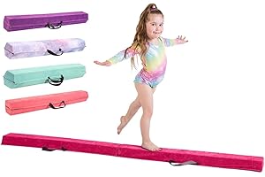 TINY TUMBLERS Gymnastics Beam For Kids - Amazing Balance Equipment For Children at Home - Faux Suede, High Density EVA Foam - Sizes 210cm/240cm/270cm - Flash Cards, Carry Straps, Carry Case and Multiple Colours!