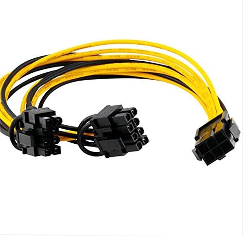 Digitalkey Molex split 1 in 6pin and 2 Out Cable 8pin (6 + 2) for Video Cards Double Power or Riser Mining (1 pc)