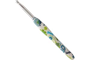 ‎COOPAY Coopay Häkelnadel 5,5 mm, 1 Stück Ergonomisch Häkelnadeln mit Solide Metall Häkeln und Gummigriff, Häkelnadeln Griff mit Schön Blume für Anfänger, Bequem TPR Griff Hakennadel für Arthritische Hände