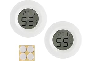 ANMAHE 2 Pcs Reptile Thermometer, Reptile Tank Accessories, Digital Thermometer Hygrometer, Vivarium Thermometer Switchable Celsius/Fahrenheit For lizards, Spiders, Tortoises, Incubators, And Terrariums