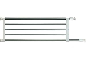 BAOYOUNI Étagère de Rangement Placard Réglable sans Perçage en Métal Organisateur de Armoire Séparateurs D'étagère pour Chambre, Salle de Bain, Cuisine, Extensible 117-188 cm, Ivoire