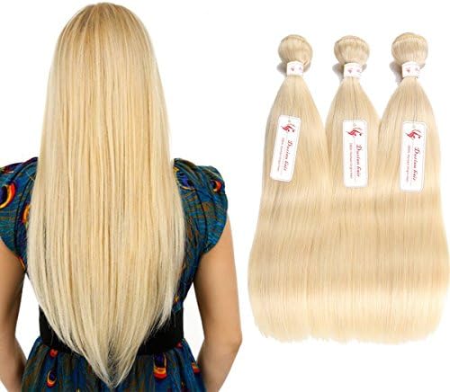 Durian Hair 613 Blonde Brazilian Virgin Hair 7A Grade Silky Straight Hair Extensions Weave 3 Bundles (10 10 10 inch) 100g/1pcs
