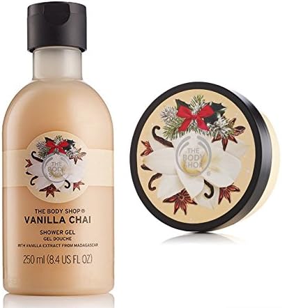 The Body Shop Festive Xmas Shower Gel 250ml+The Body Shop Festive Xmas Body Butter 200ml - Vanilla Chai / Frosted Berries/Frosted Plum (Vanilla Chai)