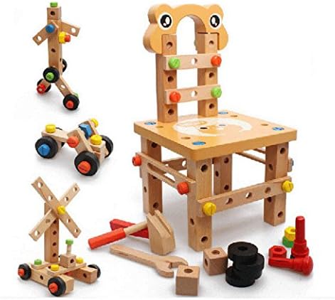 Miyaou Multi Functional Assembly and Disassembly Luban Chair Combination of Tools Nut Screw Assembly Educational Toys (Style 1)