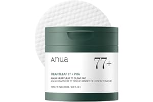 ANUA Heartleaf 77 Almohadilla de tóner 70 hojas, almohadilla de cuidado PHA para piel muerta Exfoliante diario de tóner de pH bajo