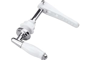 TWOBUD Toilet Flush Handle Split Replacement Traditional Victorian Style Chrome Plated Metal Handle for Toilet WC Cistern Tank for Toilet WC Cistern Tank Flush Lever(White)