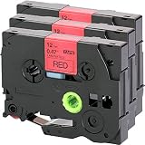 reemplazado TZ TZ y casetes 3x Casete de Cinta para Brother TZe -431 12mm negro sobre rojo 12mm de ancho x 8 m de longitud compatible con TZ431 por ejemplo P -Touch 1000 W
