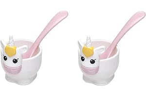 Joie Kitchen Gadgets 67025 2pc Unicorn Egg Cup and Spoons, Plastic