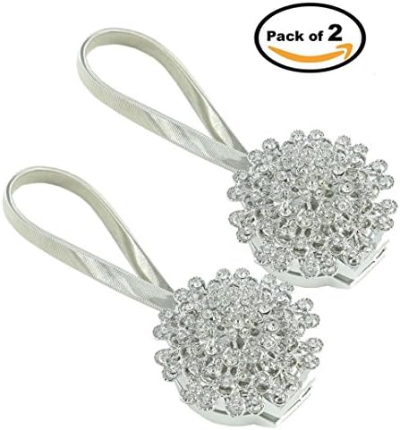 Magnetic Curtain Clips Tiebacks Europe Type Curtain Buckles Holdbacks / Pack of 2 Silver Curtain Tie Back