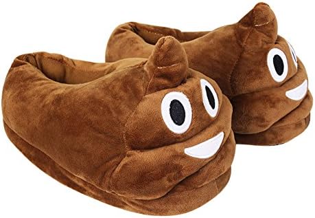 Plush Slipper for Unisex Cute Cartoon Cotton Emoji Slippers with Anti-Slip Sole Indoor Warm Slippers for Winter for Kids,Teens,Men and Women One Size Fits all by Longju (Poop)