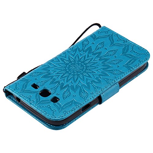 Nancen Tasche Hülle für,Samsung Galaxy Grand Neo Plus I9060 Hülle,Samsung Galaxy Grand Neo Plus I9060 / Grand Duos I9082 (5 Zoll) Leder Wallet Tasche Brieftasche Schutzhülle, Nancen Prägung Sonnenblume Muster PU Leder Handytasche im Bookstyle Stand Funktion Kartenfächer Magnet Etui Schale - 6