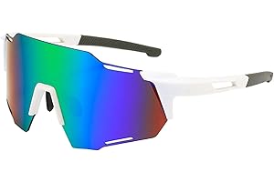 BECILES Okulary przeciwsłoneczne na rower, dla mężczyzn i kobiet, okulary sportowe, okulary ochronne, ochrona przed promieniowaniem UV, do aktywności na świeżym powietrzu, takich jak jazda na rowerze,