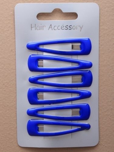 6 Hair School Colours Sleepies Clips Grips Snap Slides Bendies 5cm Children Gym (Royal Blue)
