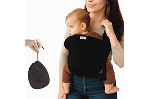 MUMA Fular Portabebe, Portabebes Lateral, Porta Bebes de 0 a 36 Meses – Sling Transpirable y Ligero (negro)