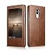 Produktbild Huawei Mate 9 Flip Case, DEMEDO (Smart Serie) [100% Rindsleder] Folio Cover mit Ständer, Smart Transparent Fenster (Ansicht & Steuerung) Fold Shell für Mate 9 (Braun)