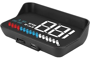WENDRY Universal Car HUD Head Up Display, Head-Up Display LED Speedometer Color Projection Speed Warning M7 with GPS OBD Mode