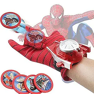 AKANAR Spiderman Web Disc Shooter Launcher with Single Hand Wearable Glove Fun Game Toy Kids Birthday Return Gifts (Pack of 1)