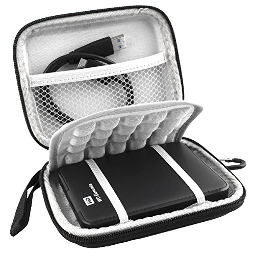 Lacdo (TM), Hartschale, wasserdicht, stoßfest, EVA-Hülle/Kameratasche für Western Digital WD My Passport Studio Ultra Slim Essential WD Elements Portable SE Festplatte, 500 GB, 1 TB, 2, TB, USB 3.0) für Mac Portabl 6.35 cm externe Festplatte mit automatische Sicherung blau - 5