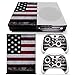 Produktbild Morbuy Xbox ONE S Design Folie Skin Vinyl Aufkleber Sticker für Microsoft Xbox ONE S Konsole + 2 Controller Skins Set (Flagge USA)