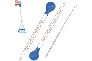 Aililong 2 Gotas de Vidrio 10 ml de Gotas de líquido de medición de Gotas de Goma 2 * Bola de pipeta * 1 * Cepillo de Limpieza