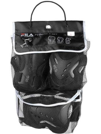 FILA SKATES Fitness Gear Protecciones, Unisex Adulto, Negro, L