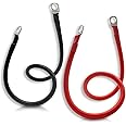 Euakee 2 Pièces Cable Batterie Voiture 50cm 5AWG, Cable Batterie 12V
