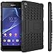 Produktbild Nnopbeclik Sony Xperia Z3 Hülle, Dual Layer Rugged Armor stoßfest Handy Schutzhülle Silikon Tasche für Sony Xperia Z3 - Schwarz + 1x Display Schutzfolie Folie