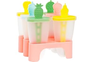 Moules à Glaces, Lot de 6 Glace Maison, Glace a l'eau, Moule Esquimaux, Popsicle Mold, DIY Moule Sorbet, PP de Haute Qualité Ice Pop Glace Moule Enfant