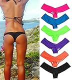 DODOING Damen Frauen Badehose Rüsche Design Badeanzüge G-String Brazilian Slip Bikini Bottom Bikinihose Tanga Unterwäsche Badeshorts Beachwear - 7