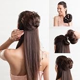 HairOriginals Human Hair Messy Bun Scrunchie for Girls and Women | Messy Juda Bun Hair Accessories for Women | Natural Brown,