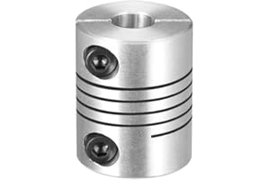 sourcing map Junta de acoplamiento de haz helicoidal del eje del motor 6,35mm a 8mm de haz helicoidal del acoplador de 20 mm de diámetro 25mm de largo