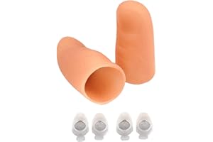 JTMM Lampe LED Finger (2 Packs / 4PCS) Thumbs Light + Clou à Travers Le Doigt avec Bandage, Magic Light Up Finger Magic Trick, Fake Finger, Outil Prank Toy pour Halloween