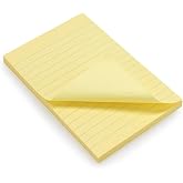 WAYTEX 931680-100 Sticky Notes A6 Lined Sticky Notes Pad of 100 Repositionable Sticky Sheets Large 10 x 15 cm Pastel Yellow