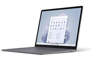 Microsoft Surface Laptop 5 Super-Thin 13.5 Inch Touchscreen Laptop - Silver - Intel EVO 12th Gen Core i5, 8GB RAM, 512GB SSD, Windows 11 Home, UK plug, 2022 Model