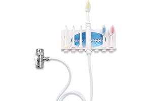 TangDao Irrigador dental no eléctrico para la higiene oral directamente al grifo incluye 3 boquillas y 3 cepillos de dientes fácil de instalar y quitar.