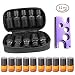 Produktbild mlmsy ber1177 2 ml Roll-on Flaschen in tragbaren ätherisches Öl Flasche Pocket Tragetasche mit Schlüsselanhänger-Set und Metall Roll-On Flasche Öffner Werkzeug, Schwarz