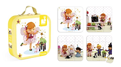 Janod Maletín de 4 puzzles, Mila Hada (J02871)