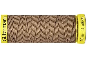 DIE STOFFTANTE Elasticfaden | Smokgummi | Gütermann Creativ | 10 m Spule | 11 Farben (1028 braun)