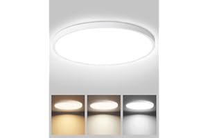 KALAHOL 24W Bathroom Lights Ceiling, 3000LM LED Ceiling Light, 3000K/4000K/6000K Bathroom Light, 30CM Waterproof Flush Ceiling Light, Round Ceiling Light for Bedroom, Bathroom, Living Room, Kitchen